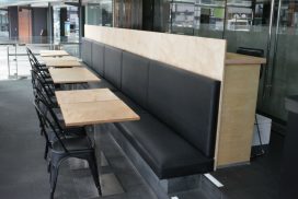 Birch plywood restaurant fit out in Dawes Point. Custom made joinery and cabinet making.