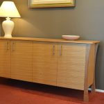 Tassie Oak Sideboard. Can be made with draws, doors or a combination of both. Made with clean and contemporary look with its curved legs and straight line it will made a fine addition to any room. Custom made timber furniture. Custom made furniture and furniture maker.