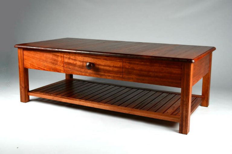 Stained Coachwood Coffee Table. A coffee table commissioned by the Thales Group for a Royal Australian Navy warship. Made in a traditional style and craftsmanship. Custom made timber furniture. Custom made furniture and furniture maker.