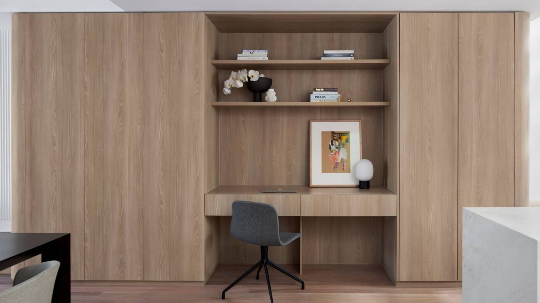 Just finished this custom-made home office for a customer in Sydney. Made from white Oak veneer.